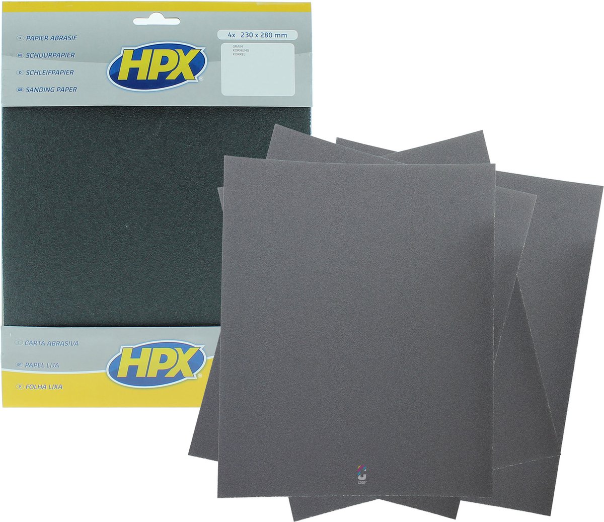 HPX schuurpapier P400 x 4 stuks - 230 x 280 mm