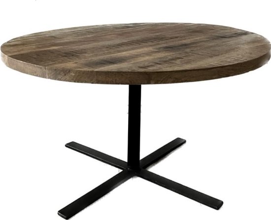 Salontafel mangohout - Ronde salontafel - bijzettafel 80cm | bol