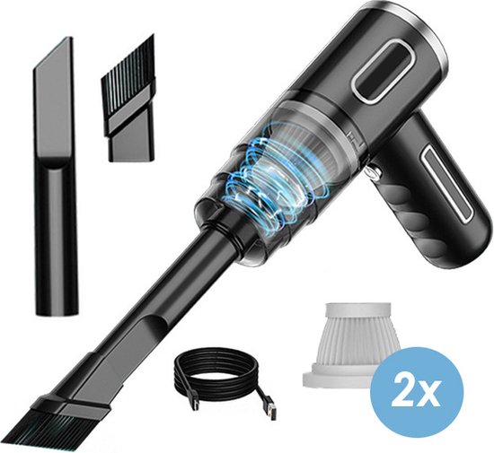 Kedifoai Draadloze handstofzuiger, 26000 Pa, 4-in-1, draagbare autostofzuiger, bladzuiger en blazer met borstelloze motor, USB C mini krachtige stofzuiger voor auto, huis, kantoor, huishaar