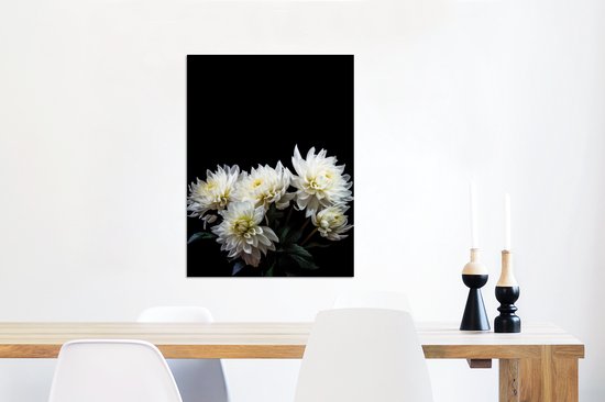 Décoration murale Métal - Peinture Aluminium Industriel - Fleurs - Chrysanthème - Wit - Nature - Botanique - 60x80 cm - Dibond - Photo sur aluminium - Décoration murale industrielle - Pour le salon/chambre