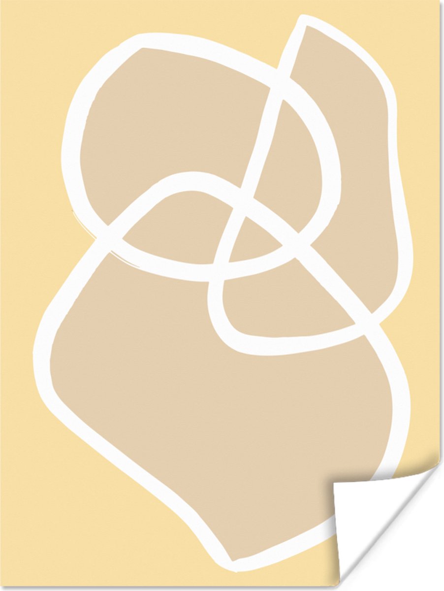 Poster Vormen - Geel - Wit - Abstract - 30x40 cm