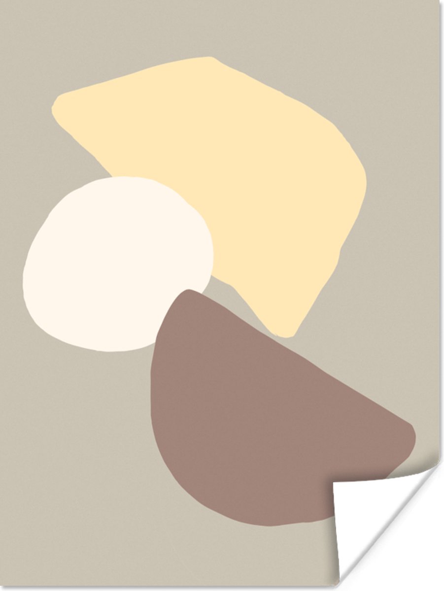 Poster Vormen - Abstract - Geel - Cirkel - 30x40 cm