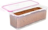 Boîte de conservation alimentaire Lock&Lock - Boîte de conservation avec couvercle - Pour pain d'épices Pain d'épices et gâteau - Boîte à gâteaux - 100% hermétique - 2 litres - Transparent + Ring Rose