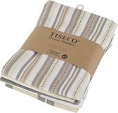 Tiseco Home Studio - Keukenhanddoek MULTILINES - SET/10 - 100% katoen - ultra-absorberend - sneldrogend- duurzaam materiaal - 50x70 cm - Taupe