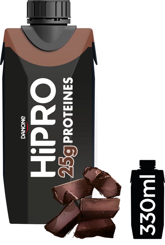 Danone HiPRO Eiwitshake – Chocolade – 25g Proteïne – 8 x 330ml – Lactosevrij