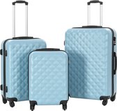 vidaXL - 3-delige - Harde - kofferset - ABS - blauw