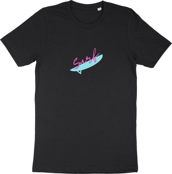 Heren T Shirt - Dames T Shirt - Surf - Zwart - 3XL