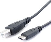 NÖRDIC USBC-108 USB-C naar USB-B kabel - USB 2.0 - 2m - Zwart