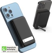 Phreeze Batterie Externe iPhone avec Support Pliable - Compatible Magsafe 5000 mAh - Iphone - Coque MagSafe - Chargeur Rapide USB C 20W - Chargeur Sans Fil - Zwart