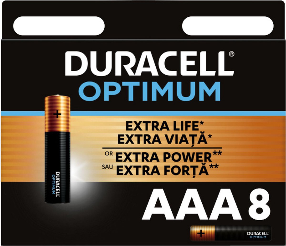 Duracell Optimum Alkaline AAA batterijen - 8 stuks