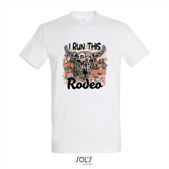 T-shirt met Print "I run this Rodeo" - T-shirt korte mouw - Wit - 8 jaar