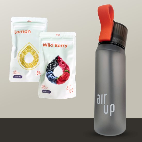 Air up Starter Set 650 ml Drinkfles Antraciet – met 2 pods Wild Berry & Lemon