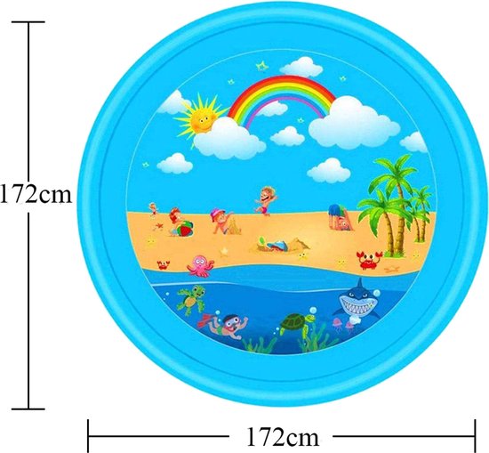 Tapis d'eau d'eau pour enfants de 170 cm, tapis de pulvérisation d