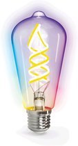 Kooldraadlamp E27 4.9W WiFi + Bluetooth RGB + CCT | Smartlamp ST64 - warmwit - daglichtwit - RGB LED ~ 420 Lumen - helder glas - 230 Volt