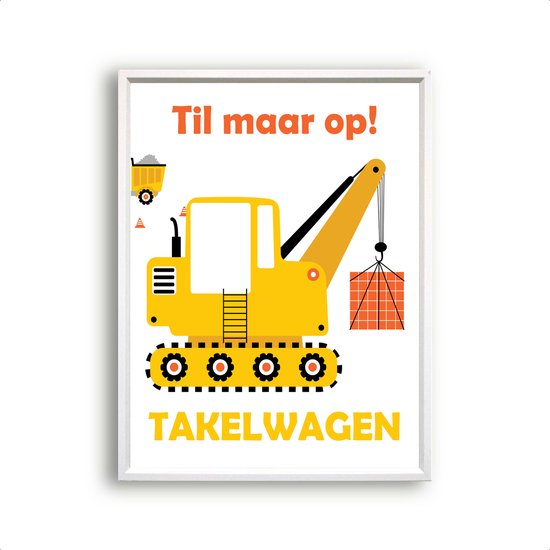 Postercity - Poster Gele Takelwagen - Kinderkamer Poster - Muurdecoratie - 80x60cm