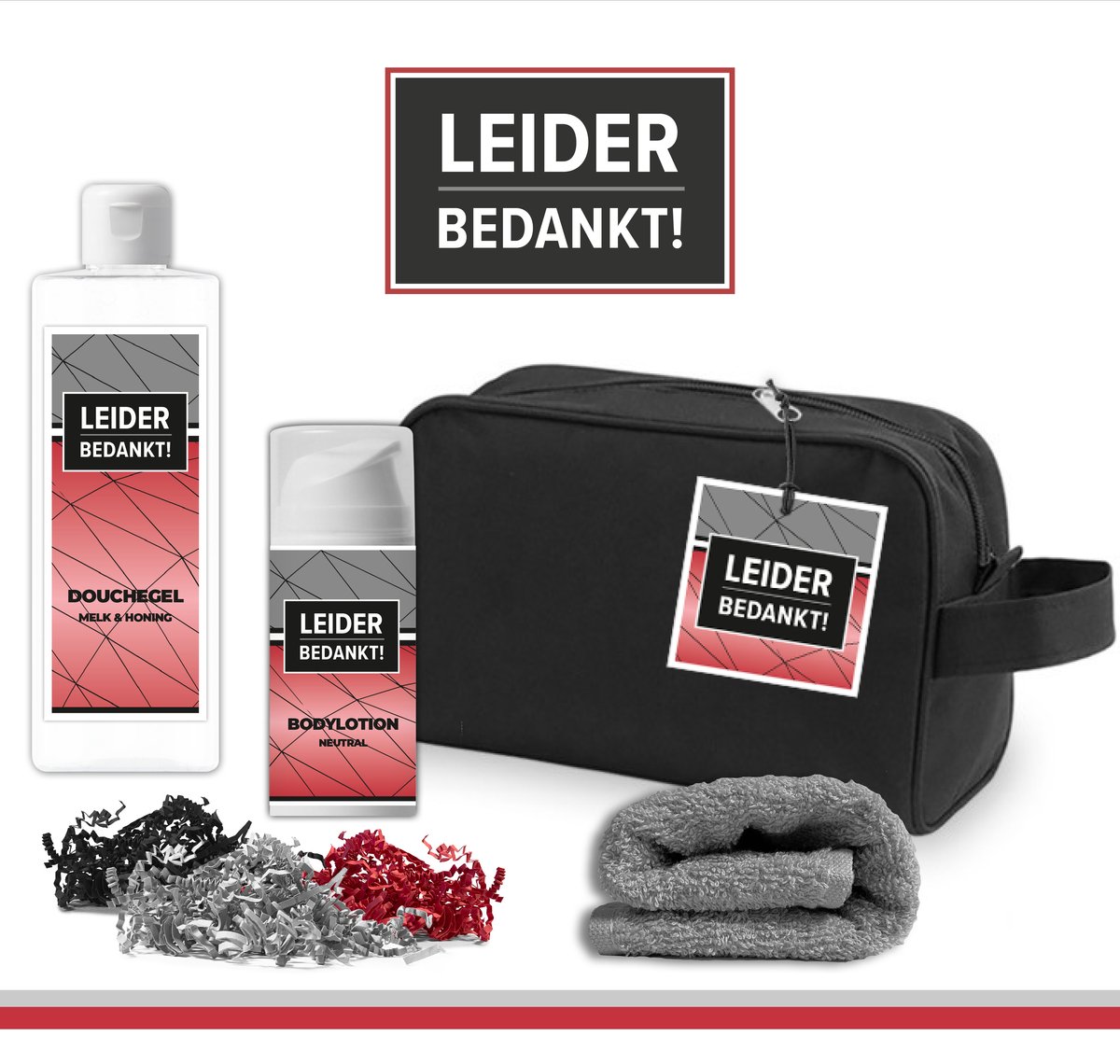 Goedkoopste Geschenkset Leider bedankt! - 4 producten - 500 gram | Cadeau Vrouw - Toilettas - Toernooi - Voetbal - Volleybal - Hockey - Handbal - Basketbal - Korfbal - Trefbal - Waterpolo - Rugby - Sport - Wedstrijd - Team Leider - Trainer - Coach - Roze