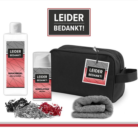 Foto: Geschenkset leider bedankt 4 producten 500 gram cadeau vrouw toilettas toernooi voetbal volleybal hockey handbal basketbal korfbal trefbal waterpolo rugby sport wedstrijd team leider trainer coach roze