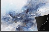 KitchenYeah® Inductie beschermer 80.2x52.2 cm - Verf - Schilderij - Abstract - Blauw - Kookplaataccessoires - Afdekplaat voor kookplaat - Inductiebeschermer - Inductiemat - Inductieplaat mat