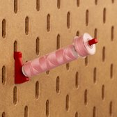 6-pack Spoelhouder 200m - Long - Rood - Printboard - Past op Ikea Skadis pegboards