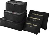 Pathsail® Cubes d'emballage Set 6-Pieces - Rangement pour sièges-auto de bagages - Ensemble d'organisateurs de valises - Zwart