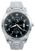 Horloge - Kast 40 mm - Metaal - Zilverkleurig en Zwart