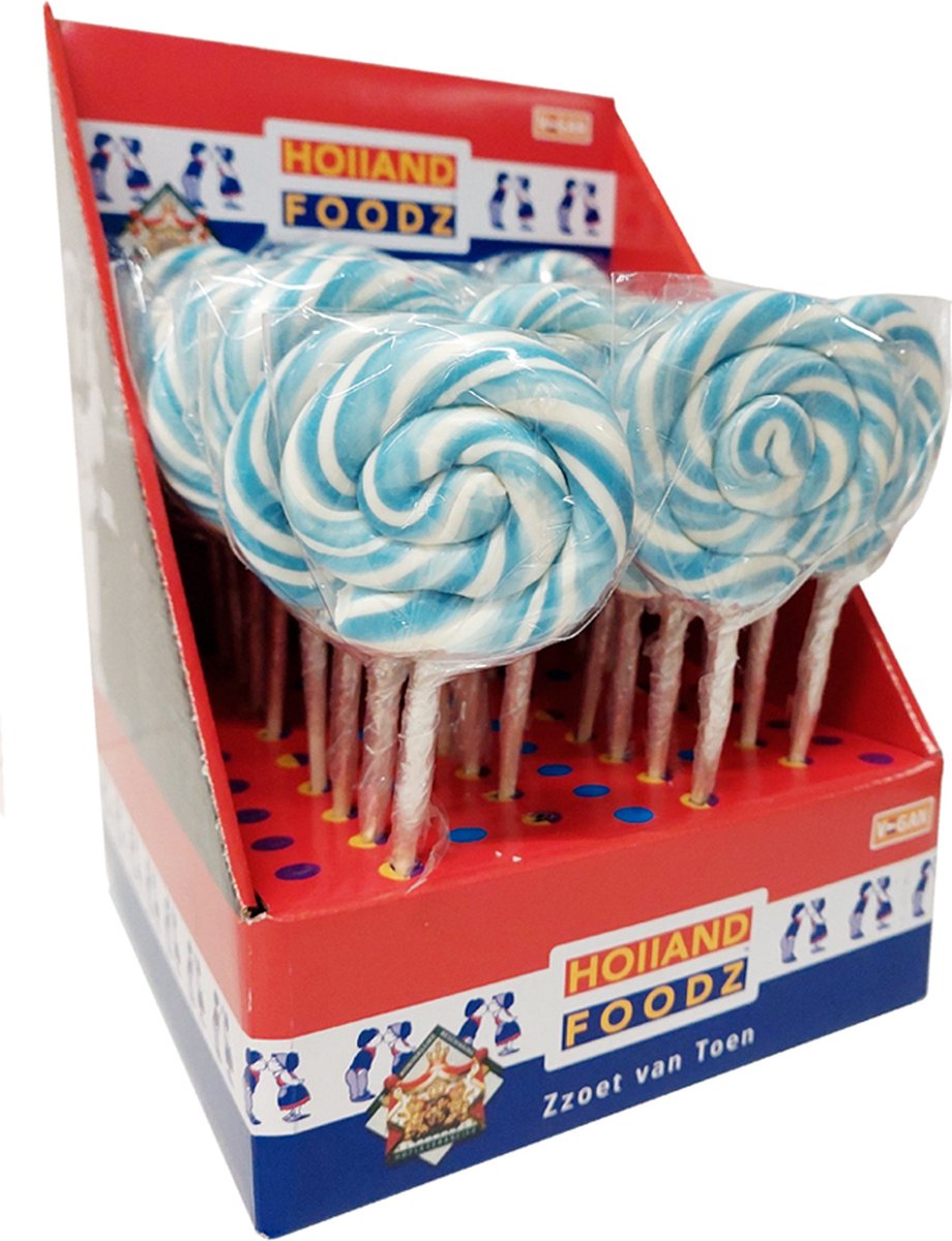 Holland Foodz Spiraallollie Blauw - 10 stuks