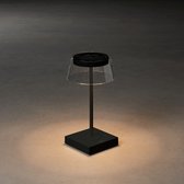 Scilla tafellamp | 1 lichts | zwart / transparant | 27 cm | accu / batterij | oplaadbaar | USB