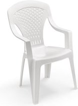 Set de 4 chaises de jardin empilables Capri d'une seule pièce - 56 x 58 x 90 cm - Wit