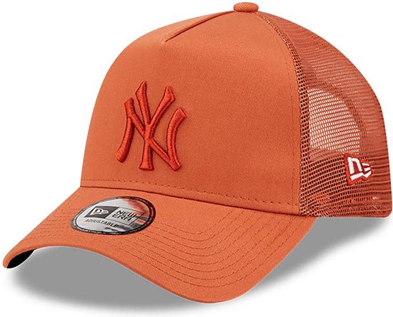New York Yankees Tonal Mesh Brown A-Frame Trucker Cap