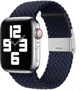 Strap-it nylon smartwatch bandje - geschikt voor Apple Watch series 1/2/3/4/5/6/7/8/SE - charcoal - gevlochten bandje geschikt voor iWatch - maat 38 mm 40 mm 41mm - Maat: 38 - 40 - 41mm