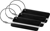 Etiquette valise découverte - 5x - noir - 8 x 4 cm - étiquette valise voyage/bagage main