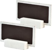 Plaques/marque-places Santex avec support - Mariage - blanc - 12x pièces - 6 x 3 cm - bois