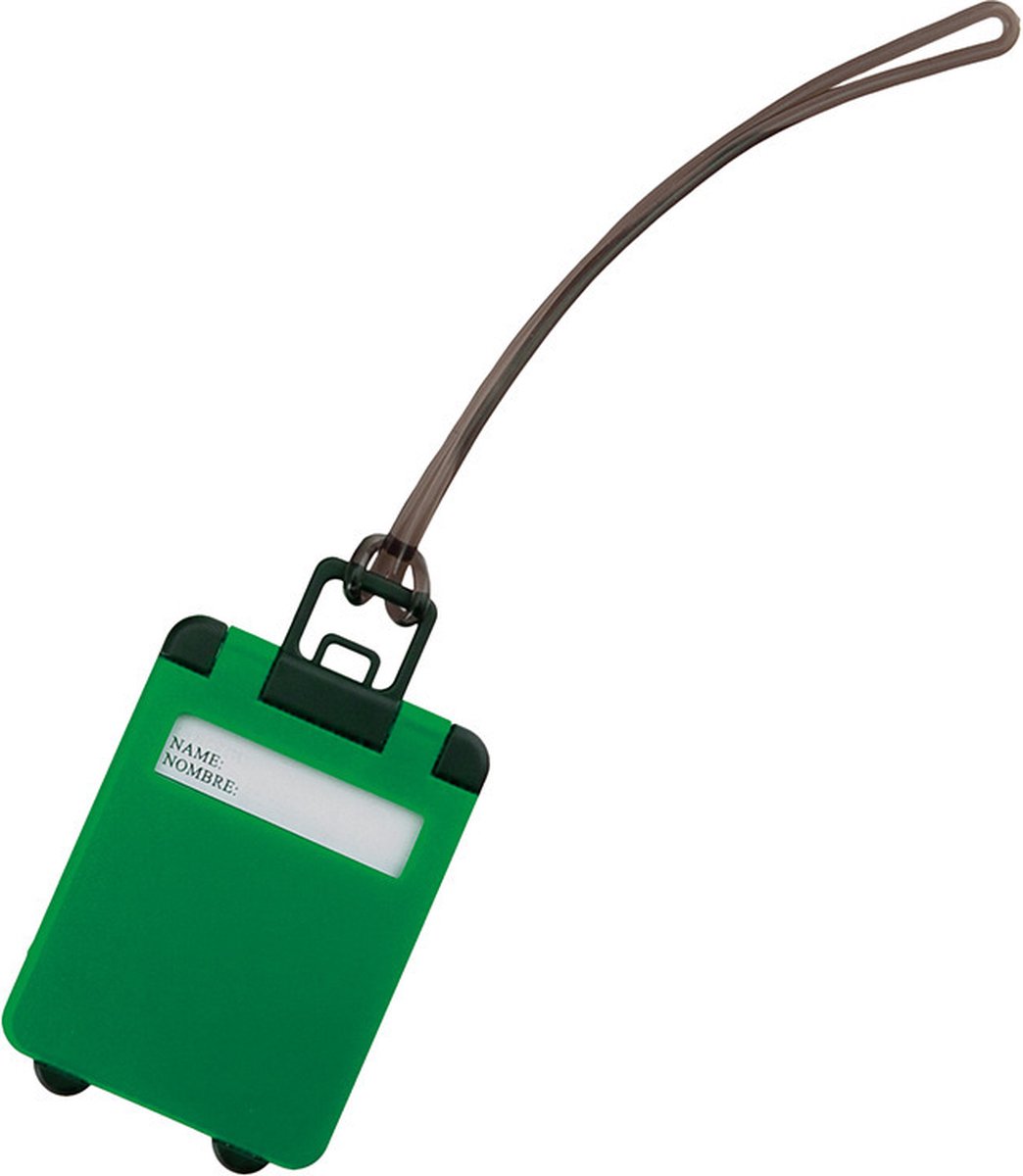 Bol.com Kofferlabel - 9,5 cm - Reiskoffer reisaccessoires - groen - beschrijfbaar aanbieding