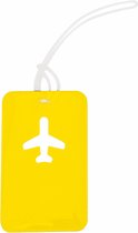 Kofferlabel van kunststof - geel - 11 x 7 cm - reiskoffer/handbagage labels