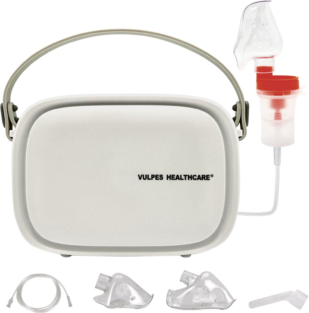 Vulpes Goods® HealthCare - Aerosoltoestel - Ultrasone Vernevelaar Inhalator – Nebulizer - Inhalatieapparaat voor Kinderen, Volwassenen en Baby’s – oneindige modus - Helpt tegen Luchtwegaandoeningen - Incl. 3 mondstukken