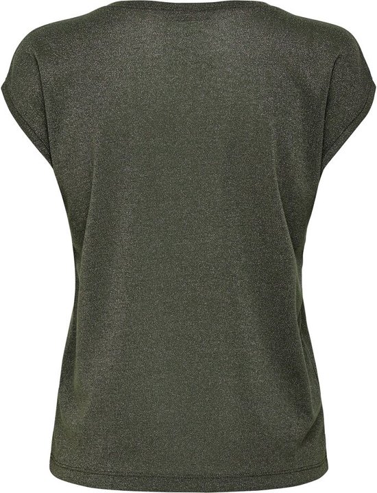 Only T-shirt Onlsilvery S/s V Neck Lurex Top Jrs 15136069 Rosin Dames Maat - S