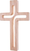 Houten hangend kruis - 18x12x1,5 cm