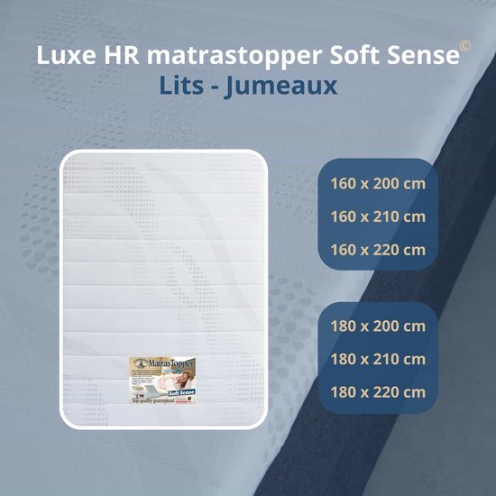 Surmatelas en mousse à froid Soft Sense | 6,5 cm d'épaisseur| Matelas Topdeck en mousse CoolTouch Comfort 160x210cm