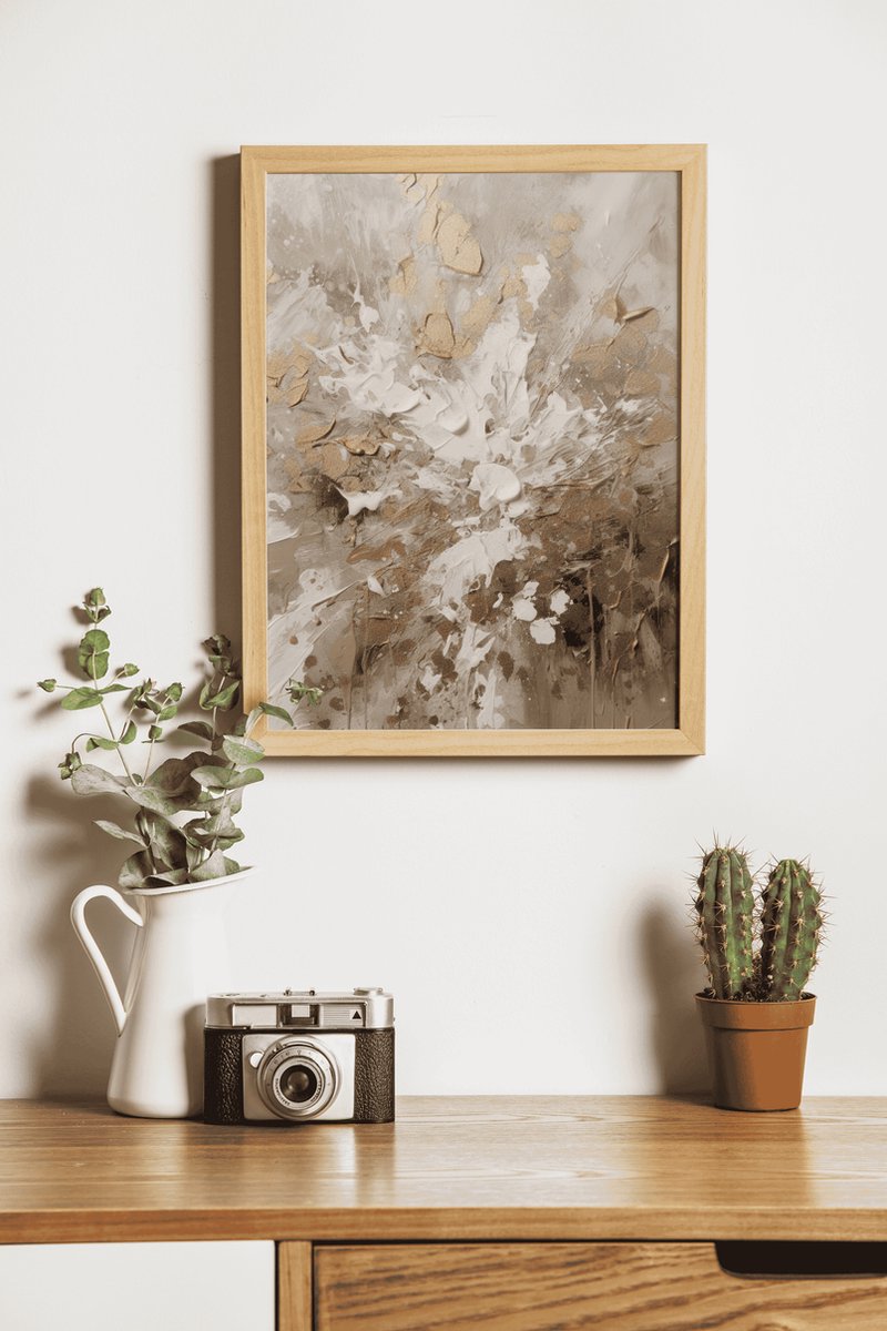 Peinture Abstrait Appels de la Nature 70x50 cm Bois, Plâtre