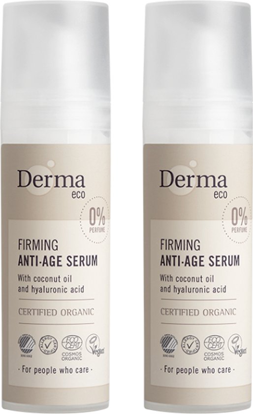 Derma Eco - Anti-age Serum - 2 x 30ML - Parfumvrij - Veganistisch - Hypoallergeen - Anti rimpel