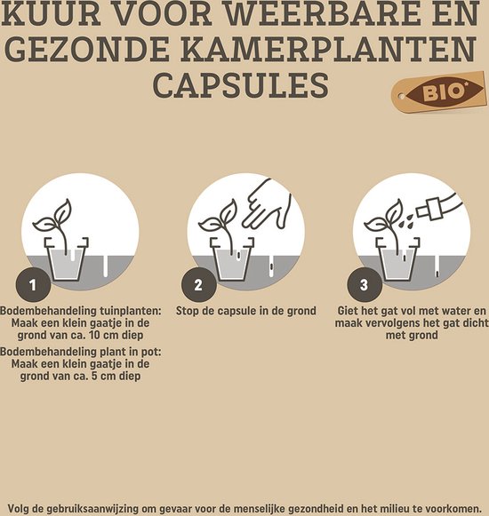 Pokon Bio Kuur voor Weerbare en Gezonde Kamerplanten - Capsules - 12 stuks - Geschikt voor alle kamer-, buitenplanten en moestuin