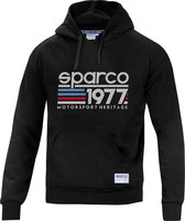 Sparco 1977 Hoodie - Stijlvolle motorsportkleding met een vleugje geschiedenis - S - Zwart