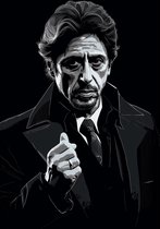 Al Pacino Poster | Heat Poster | Zwart wit poster | Film Poster | Movie Poster | 61x91cm | Geschikt om in te lijsten