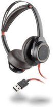 Plantronics Blackwire C7225 binaural USB ANC On Ear headset Telefoon Kabel Stereo Zwart Noise Cancelling Microfoon uits
