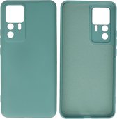 Hoesje Geschikt voor Xiaomi 12T Hoesje - 2.0mm Dikke Fashion Telefoonhoesje Backcover - Siliconen Hoesje - Donker Groen