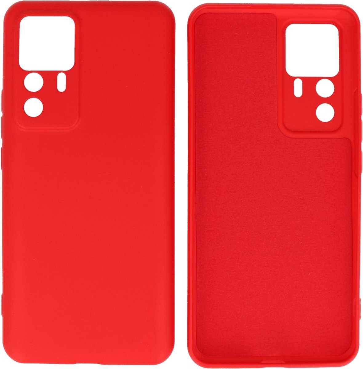 Hoesje Geschikt voor Xiaomi 12T / 12T Pro Hoesje - 2.0mm Dikke Fashion Telefoonhoesje Backcover - Siliconen Hoesje - Rood