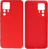 Hoesje Geschikt voor Xiaomi 12T Pro Hoesje - 2.0mm Dikke Fashion Telefoonhoesje Backcover - Siliconen Hoesje - Rood