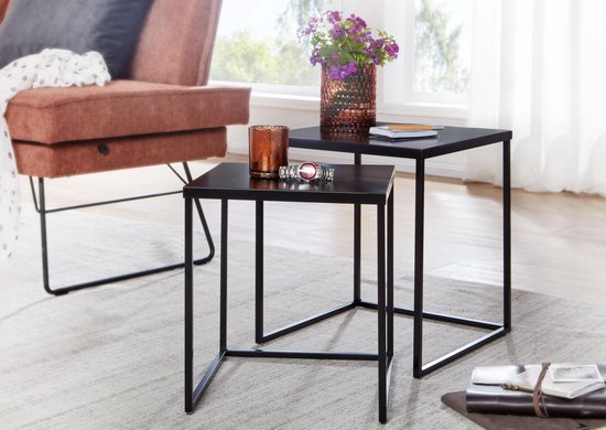 Woood Rhonda bijzettafel wit grenen 60 cm Wit
