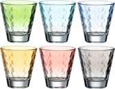 Verres à boire colorés Leonardo Optic couleurs pastel assorties - lot de 6 verres