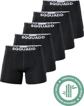 SQQUADD® Bamboe Ondergoed Heren - 5-pack Boxershorts - Maat XXL - Comfort en Kwaliteit - Voor Mannen - Bamboo - Zwart